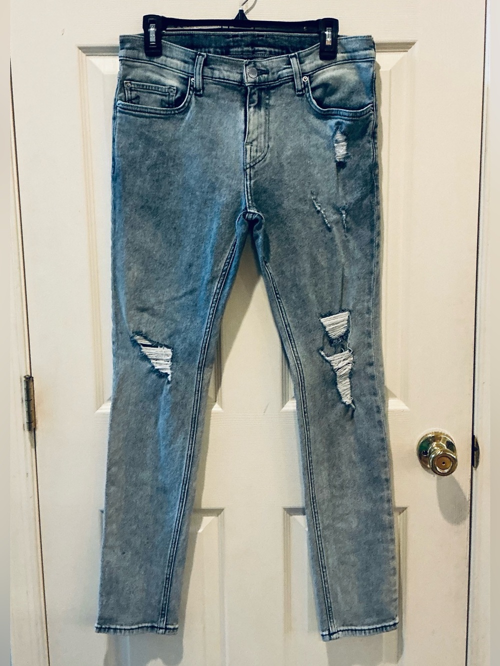True Religion Mens Frayed Skinny Fit Denim Rodeo Grunge Biker Streetwear SZ 30
